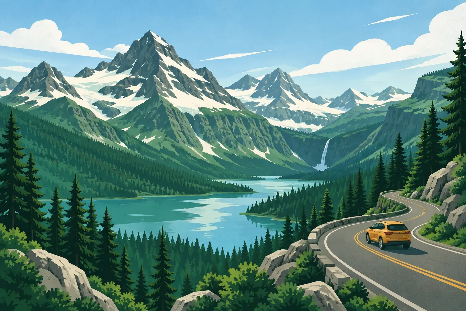 The jagged peaks and glacial lakes of Glacier National Park, in Montana
